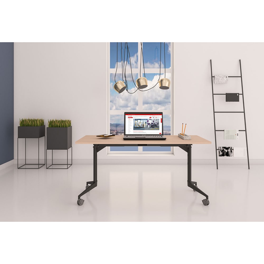 Мобилна сгъваема маса RFG Flip кехлибарен дъб-черен